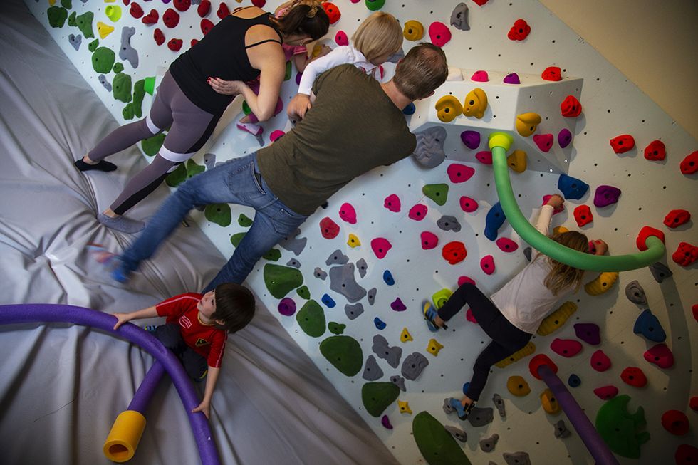 Rekordhögt klättergym har öppnat