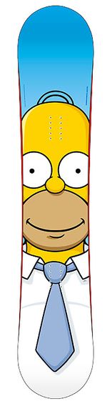 The Simpsons åker snowboard